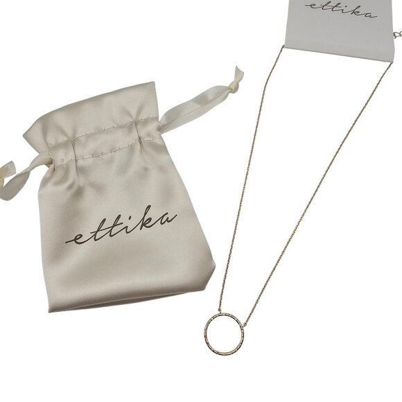 Ettika 18K Gold Plated Chain 20.5" Necklace Dainty Chic Elegant Ring Whimsygoth - Picture 7 of 9